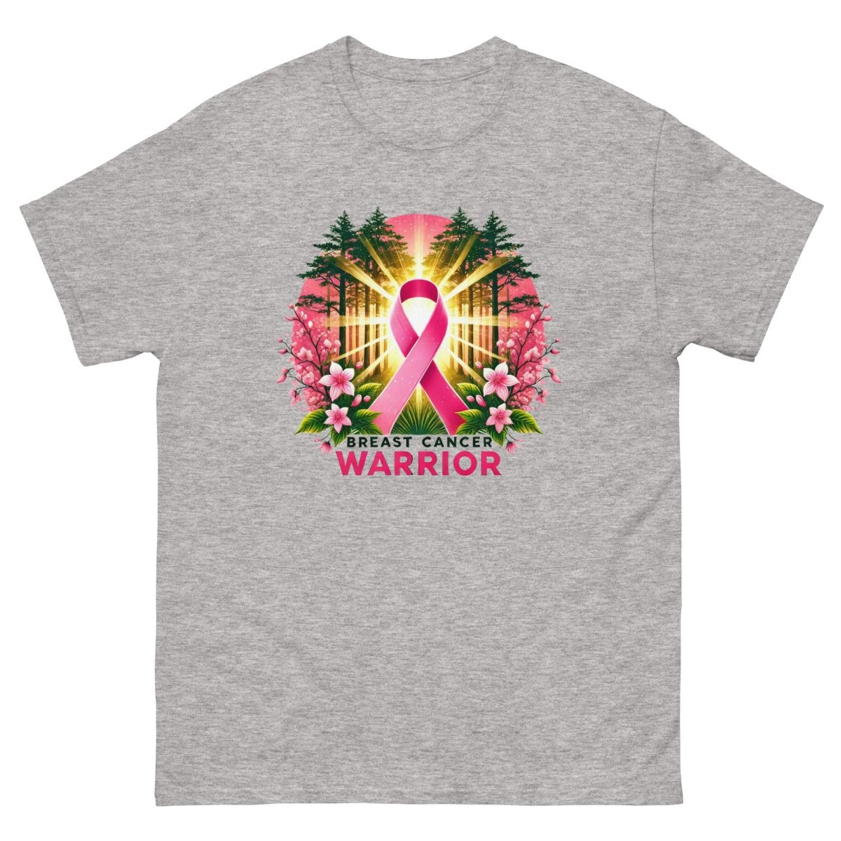 Breast Cancer Warrior Forest Tee - JohnVsGBMSport GreyS