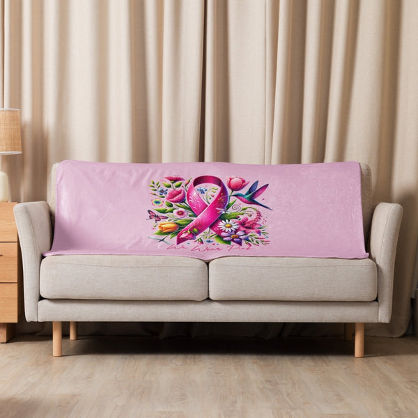 Breast Cancer Wear Pink Sherpa Blanket - JohnVsGBM37″×57″