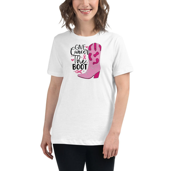 Breast Cancer Women's Boot Tee - JohnVsGBMWhiteS