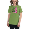 Breast Cancer Women's Boot Tee - JohnVsGBMLeafS