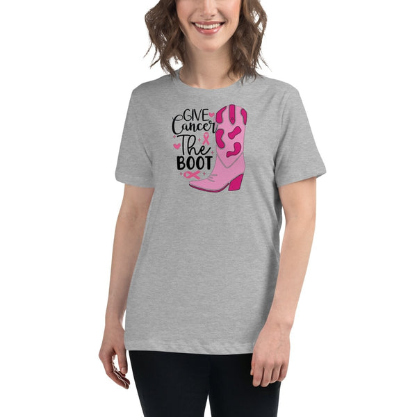 Breast Cancer Women's Boot Tee - JohnVsGBMAthletic HeatherS