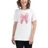 Breast Cancer Women's Bow Tee - JohnVsGBMWhiteS