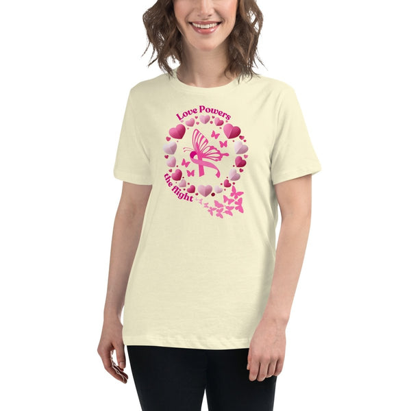 Breast Cancer Women's Butterfly Love Tee - JohnVsGBMCitronS