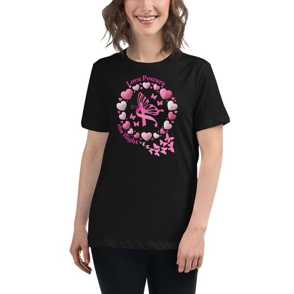 Breast Cancer Women's Butterfly Love Tee - JohnVsGBMBlackS