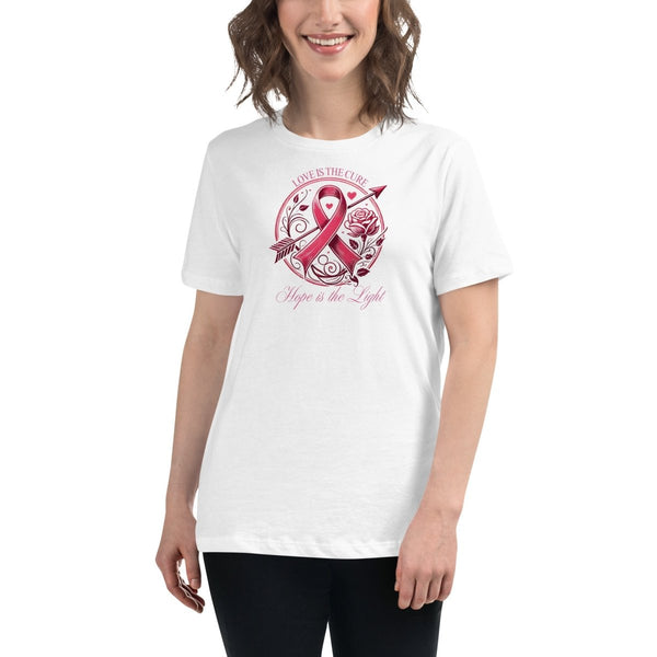 Breast Cancer Women's Cure Love Tee - JohnVsGBMWhiteS