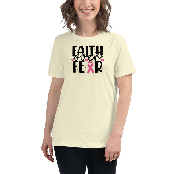 Breast Cancer Women's Faith Fear Tee - JohnVsGBMCitronS