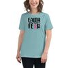 Breast Cancer Women's Faith Fear Tee - JohnVsGBMHeather Blue LagoonS