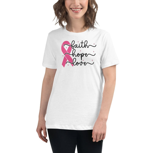 Breast Cancer Women's Faith Tee - JohnVsGBMWhiteS