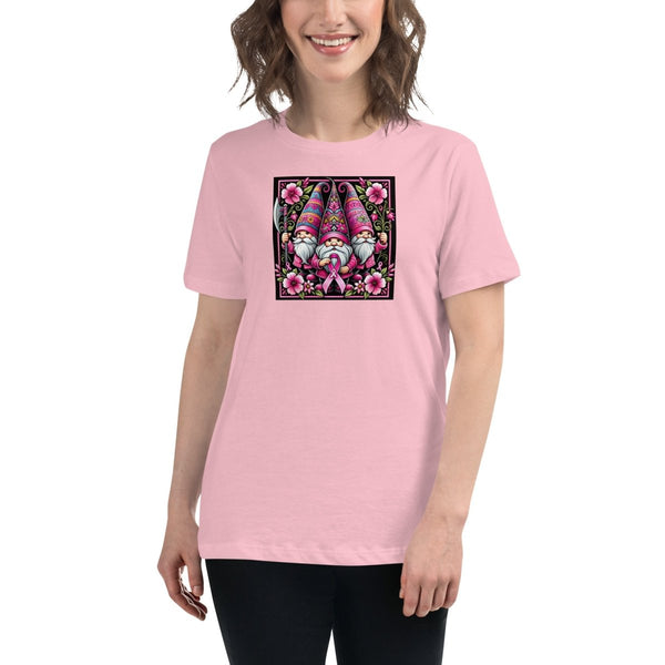 Breast Cancer Women's Floral Gnome Tee - JohnVsGBMPinkS