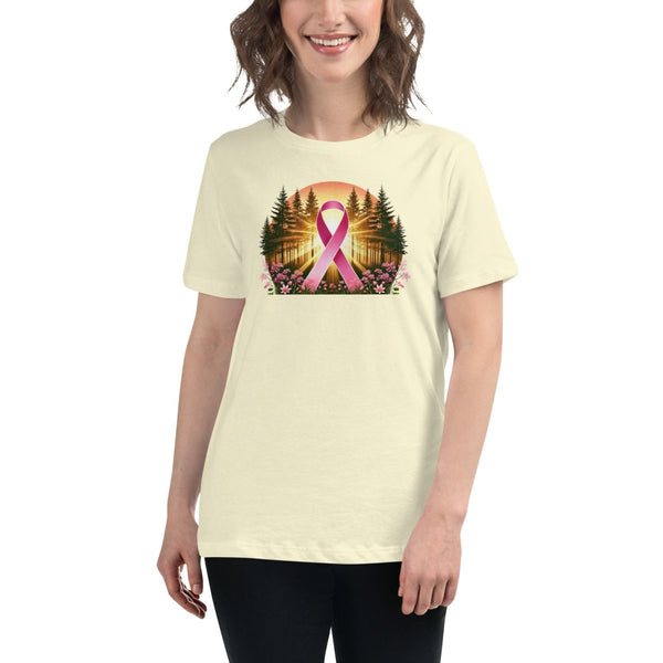 Breast Cancer Women's Forest Flower Tee - JohnVsGBMCitronS