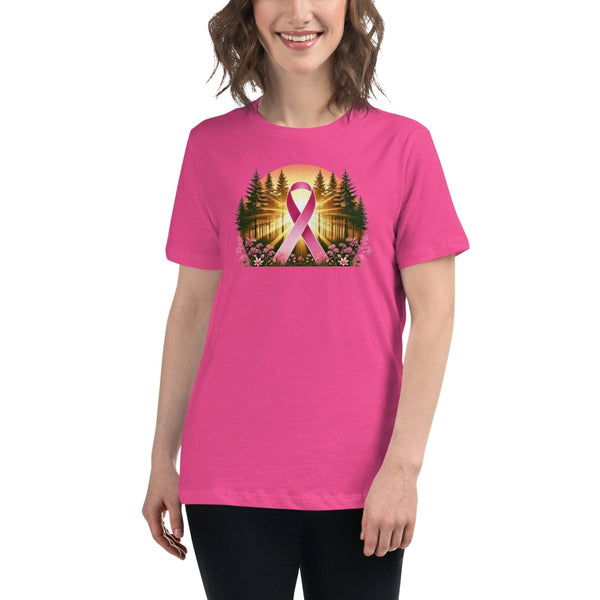 Breast Cancer Women's Forest Flower Tee - JohnVsGBMBerryS