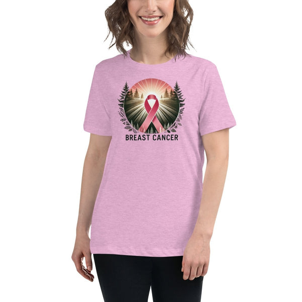 Breast Cancer Women's Forest Tee - JohnVsGBMHeather Prism LilacS