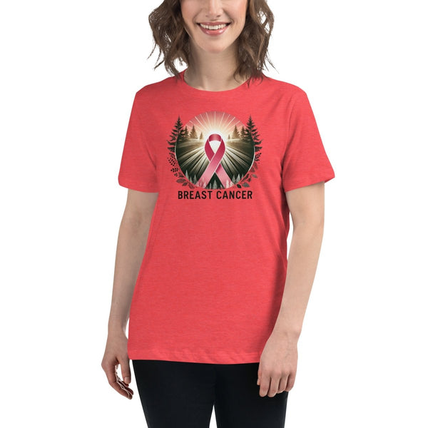 Breast Cancer Women's Forest Tee - JohnVsGBMHeather RedS