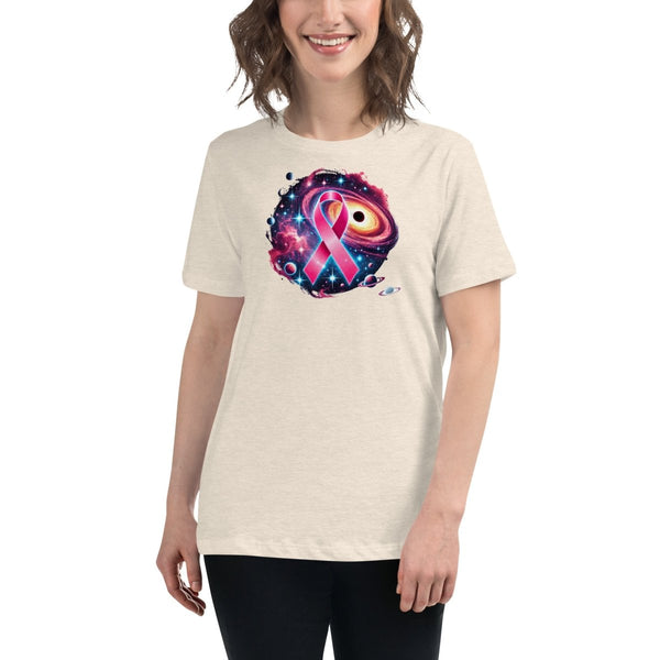 Breast Cancer Women's Galaxy Tee - JohnVsGBMHeather Prism NaturalS