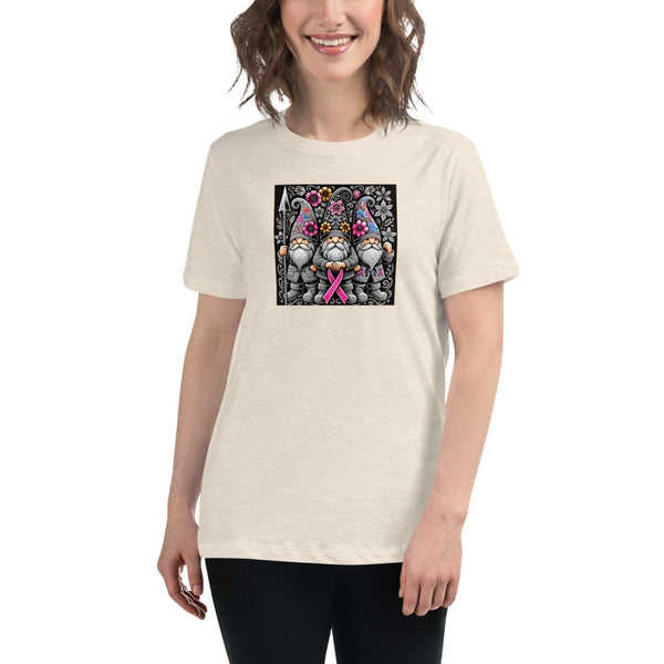 Breast Cancer Women's Gray Gnome Tee - JohnVsGBMHeather Prism NaturalS