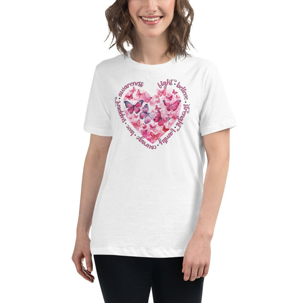 Breast Cancer Women's Heart Tee - JohnVsGBMWhiteS