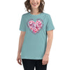 Breast Cancer Women's Heart Tee - JohnVsGBMHeather Blue LagoonS