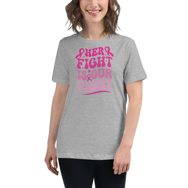 Breast Cancer Women's Her Fight Tee - JohnVsGBMAthletic HeatherS