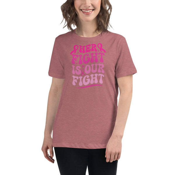 Breast Cancer Women's Her Fight Tee - JohnVsGBMHeather MauveS