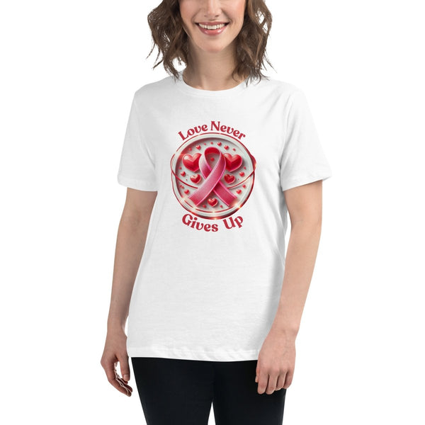 Breast Cancer Women's Love Tee - JohnVsGBMWhiteS