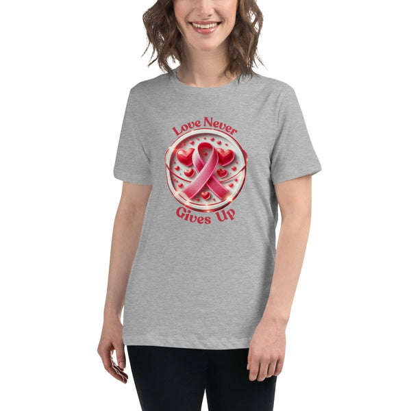 Breast Cancer Women's Love Tee - JohnVsGBMAthletic HeatherS