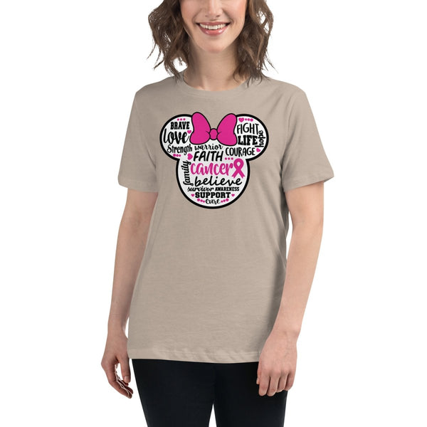 Breast Cancer Women's Mouse Bow Tee - JohnVsGBMHeather StoneS