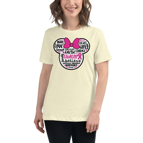 Breast Cancer Women's Mouse Bow Tee - JohnVsGBMCitronS