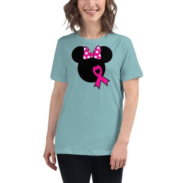 Breast Cancer Women's Mouse Dot Tee - JohnVsGBMHeather Blue LagoonS