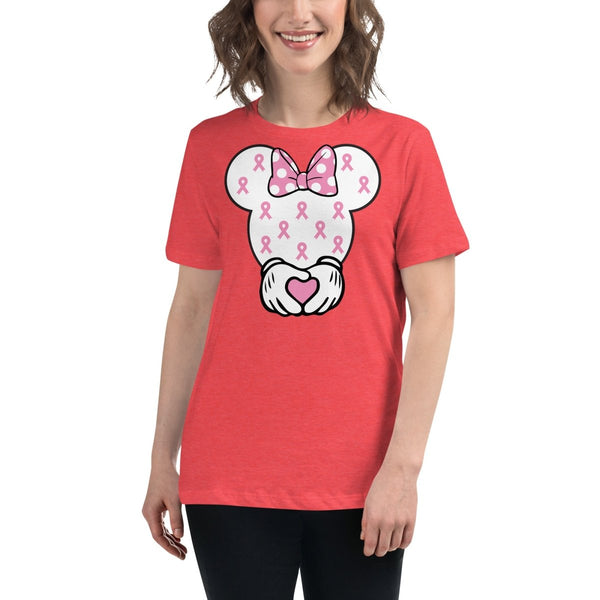 Breast Cancer Women's Mouse Heart Tee - JohnVsGBMHeather RedS