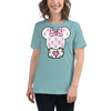 Breast Cancer Women's Mouse Heart Tee - JohnVsGBMHeather Blue LagoonS