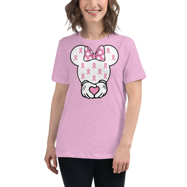 Breast Cancer Women's Mouse Heart Tee - JohnVsGBMHeather Prism LilacS