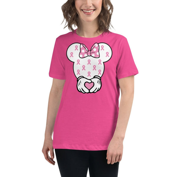 Breast Cancer Women's Mouse Heart Tee - JohnVsGBMBerryS