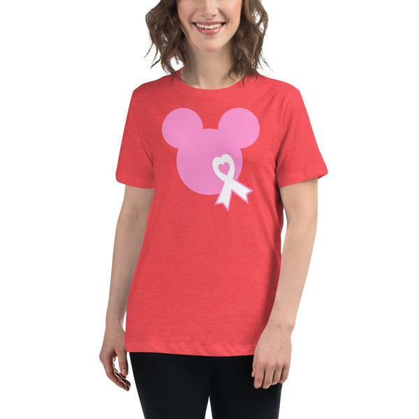 Breast Cancer Women's Mouse L Pink Tee - JohnVsGBMHeather RedS