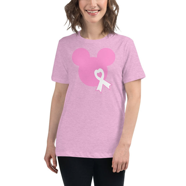 Breast Cancer Women's Mouse L Pink Tee - JohnVsGBMHeather Prism LilacS