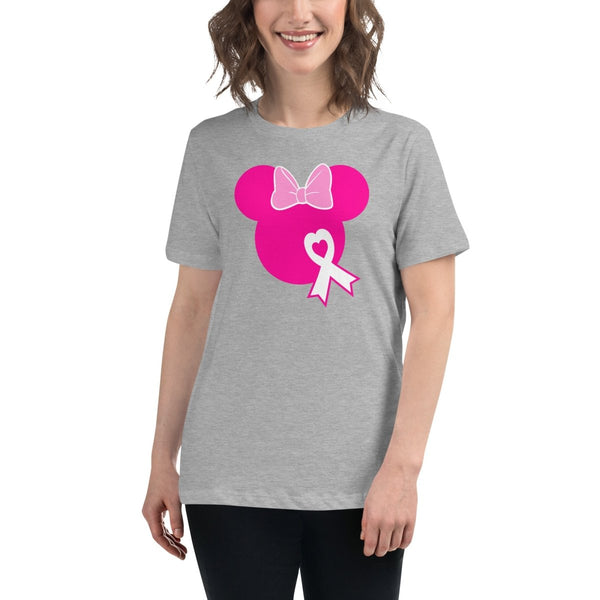 Breast Cancer Women's Mouse Solid Tee - JohnVsGBMAthletic HeatherS