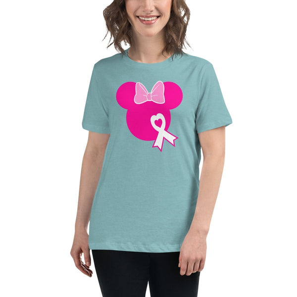 Breast Cancer Women's Mouse Solid Tee - JohnVsGBMHeather Blue LagoonS