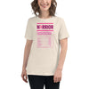 Breast Cancer Women's Nutritional Facts Tee - JohnVsGBMHeather Prism NaturalS