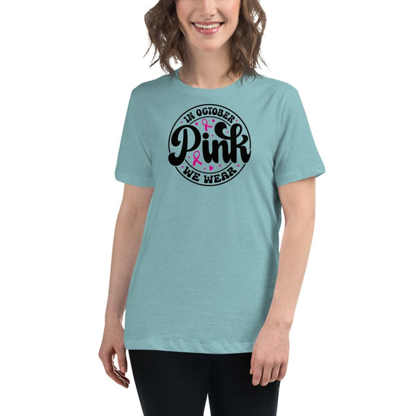 Breast Cancer Women's October Tee - JohnVsGBMHeather Blue LagoonS