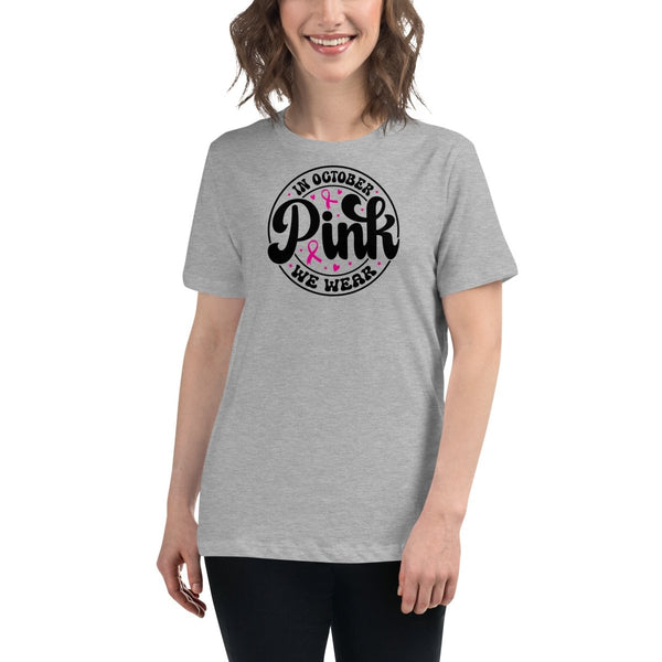 Breast Cancer Women's October Tee - JohnVsGBMAthletic HeatherS