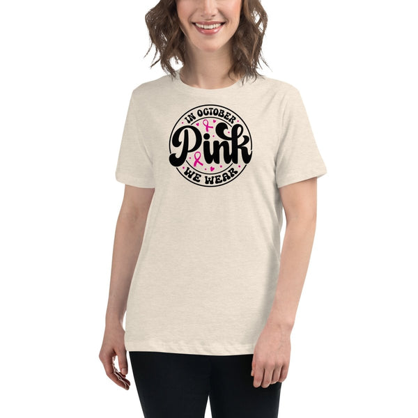 Breast Cancer Women's October Tee - JohnVsGBMHeather Prism NaturalS