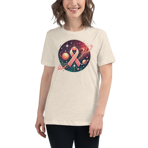 Breast Cancer Women's Rings Galaxy Tee - JohnVsGBMHeather Prism NaturalS