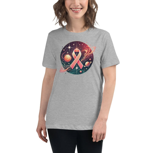 Breast Cancer Women's Rings Galaxy Tee - JohnVsGBMAthletic HeatherS