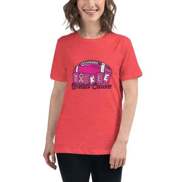 Breast Cancer Women's Tackle Tee - JohnVsGBMHeather RedS