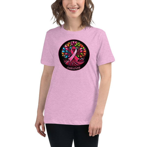 Breast Cancer Women's Tree of Life Tee - JohnVsGBMHeather Prism LilacS