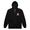 Breast Cancer Zip Up Survivor Hoodie - JohnVsGBMBlackS