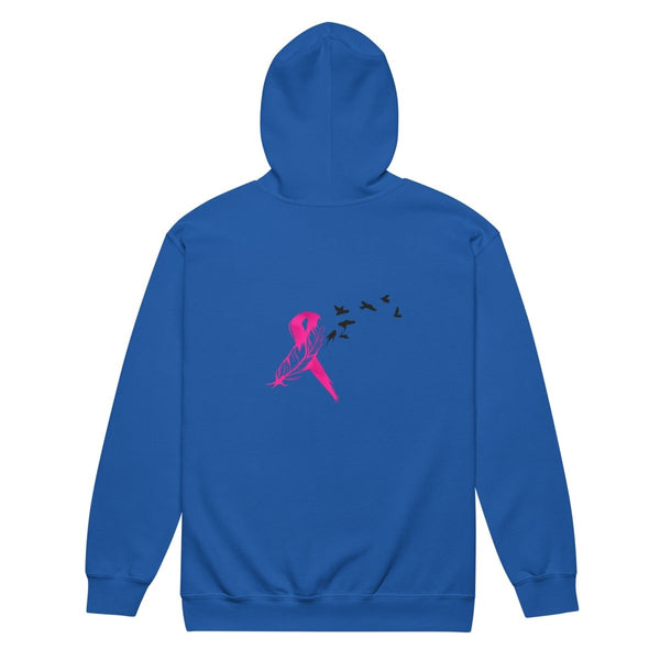 Breast Cancer Zip Up Survivor Hoodie - JohnVsGBMRoyalS