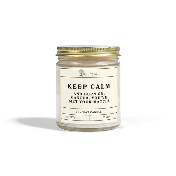 Cancer Awareness Candle - Keep Calm and Burn On - JohnVsGBM9ozClearLavender