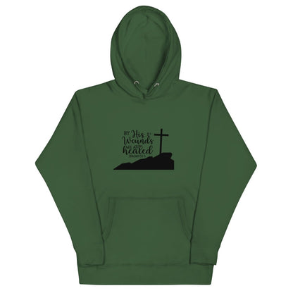 By His Wounds Hoodie - JohnVsGBMForest GreenS