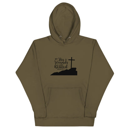 By His Wounds Hoodie - JohnVsGBMMilitary GreenS