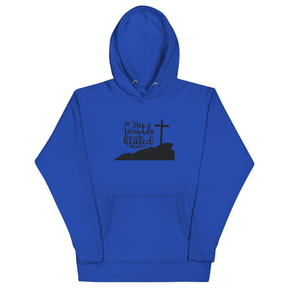 By His Wounds Hoodie (Hand Embroidered) - JohnVsGBMTeam RoyalS